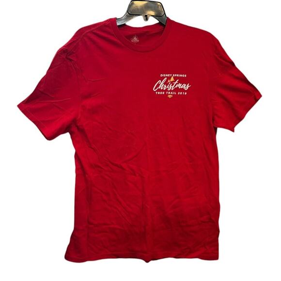 Disney Parks T Shirt Red Short Sleeve Springs Christmas Tree Trail 2019 Large - Picture 1 of 5